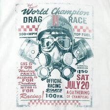 Camiseta Para Hombre Campeón Mundial Drag Race Top Blanco Combustible NHRA Carreras Look Vintage  , usado segunda mano  Embacar hacia Argentina