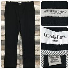 Goodfellow Hennepin Straight Chino Pants Men’s 36x34 Black Stretch Casual for sale  Shipping to South Africa