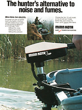Anuncio impreso de colección 1987 ""Motor eléctrico Minn Kota 3 hp"" - sin ruido ni humos eficiente segunda mano  Embacar hacia Argentina