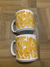 Vintage Daffodil Print pair of Tams Mugs Made In England for sale  LOWESTOFT