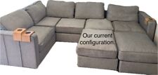 Lovesac Sactional covers -Two-tone Grey Slub Chenille - Standard Size set, used for sale  Shipping to South Africa