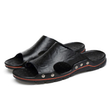 Sandálias masculinas de couro sandálias de verão chinelos de couro real escorregadores masculinos de couro comprar usado  Enviando para Brazil