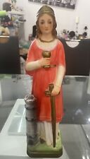 Nice Older Plaster Statue of St. Barbara, 12" for sale  Shipping to South Africa