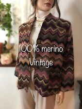 Piękna stylowa marynarka Vintage ciekawy wzór  100% wełna merino na sprzedaż  PL