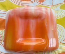 Saboneteira/anel vintage redemoinho de vidro laranja desbotado MCM retrô hippie comprar usado  Enviando para Brazil