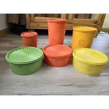 Conjunto Tupperware Vintage Anos 70 6 Peças - Laranja, Amarelo, Verde com Tampas Vasilhas comprar usado  Enviando para Brazil