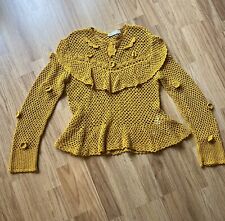 crochet jumper Flower Knitted Frill mustard - size S Pretty, Zara for sale  Shipping to South Africa