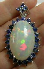 3Ct Oval Cut New Opal & Tanzanite Women's Pendant 14K White Gold Over Free Chain for sale  Shipping to South Africa