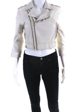 Joie Womens Leather Motorcycle Jacket Beige Size Small, used for sale  Shipping to South Africa