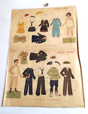 Bambole e vestiti di carta  in cirillico foglio mm 300 x 450 usato  Napoli