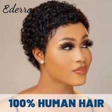 Short Kinky Curly Hair Wigs Pixie Cut Brazilian Human Hair For Women Glueless for sale  Shipping to South Africa