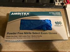 Guantes de examen de nitrilo sin polvo Ambitex N400, X-Grandes, azules, segunda mano  Embacar hacia Argentina