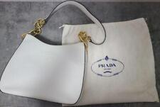 Bolsa de ombro PRADA Saffiano couro branco logotipo Ex+ 240329N comprar usado  Enviando para Brazil