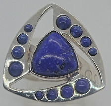 DTR JAY KING STERLING SILVER 925 LAPIS LAZULI WAVY BAND TRIANGLE RING SIZE 10 for sale  Shipping to South Africa