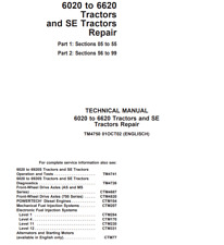 Manual de reparación de servicio técnico de tractores John Deere 6020 a 6620 y SE - TM4750 segunda mano  Embacar hacia Mexico