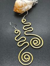 Gold spiral earring for sale  WEMBLEY