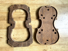 Wooden Luthier Viola Mould with flamed body shell and a 3/4 violin body mould for sale  Shipping to South Africa