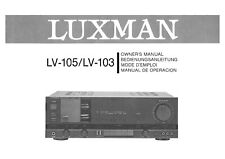 Bedienungsanleitung-Operating Instructions pour Luxman LV-103, LV-105, occasion d'occasion  Expédié en France