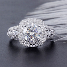 Used, Certified 2.98C Round Lab-Created Diamond Wedding Exclusive Ring 14K White Gold for sale  Shipping to South Africa