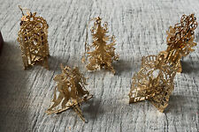 5 Danbury Mint Gold Christmas Ornaments Dated 1982 for sale  Warren