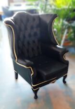 Leather wing chair for sale  LONDON