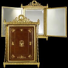 Antique French Gilt Bronze Mirror Triptych Vanity Ormolu Napoleon III Empire for sale  Shipping to South Africa