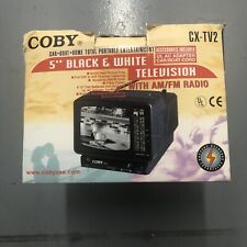 Coby CX-TV2 Portable 5” Black & White Television w/ AM FM Radio Used Tested for sale  Shipping to South Africa