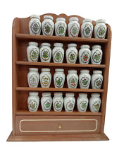 The Franklin Mint Vintage Wooden Spice Rack With Gloria Concepts Spice Jars, used for sale  Shipping to South Africa