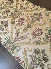 Floral Medallion Jacquard Damask Valance (1) Sand Wine Brown Gold 54.75 x 17.75" for sale  Shipping to South Africa