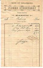 Biarritz invoice 1890.etchever d'occasion  Expédié en Belgium