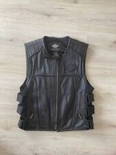 Harley davidson genuine leather vest l mens for sale  Shipping to South Africa