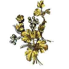 Used, Vintage Italian Made Gold Grape Leaf Candle Sconce Heavyweight for sale  Shipping to South Africa