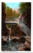 Cartão postal vintage C. 1920's Fairies Pool Waterfall Staircase Watkins Glen NY comprar usado  Enviando para Brazil