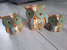 Set wooden owls for sale  SALE