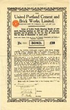 United Portland Cement and Brick Works, Limited - 10 - Foreign Bonds, used for sale  Shipping to South Africa