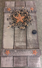 "Decoración primitiva: linda puerta cerca de madera con estrellas y corona - 20"x10" segunda mano  Embacar hacia Argentina