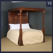 English 18th Century Style  King Size Oak Four Poster Bed by Bylaws (Circa 1985), used for sale  Shipping to South Africa