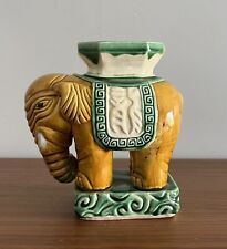 Indian Elephant Plant Pot Stand Ceramic Vintage Hand Painted 17cm for sale  Shipping to South Africa