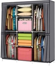Portable Closet 50 Inch Wardrobe Closet for Hanging Clothes with Non-Woven Fabri for sale  Shipping to South Africa