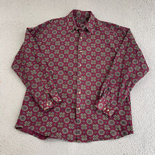 Structure Shirt Mens Large Red Button Down Long Sleeve Cotton Geometric for sale  Shipping to South Africa