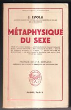 Evola metaphysique sexe. d'occasion  France