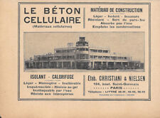 Le Béton Cellulaire. Etab. Christiani & Nielsen Paris - Advertising 1931 usato  Diano San Pietro