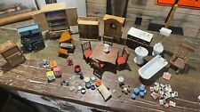 DOLL HOUSE FURNITURE LOT KITCHEN BATHROOM DINING  ACCESSORIES, used for sale  Oneida
