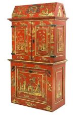 Chinese Chinoiserie Gilt Vermilion Red Cupboard Cabinet for sale  Shipping to South Africa