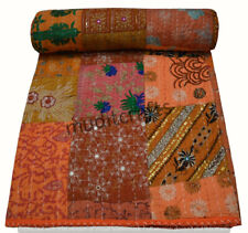 Colcha de retalhos vintage indiana Kantha colcha de algodão cobertor Ralli Gudari comprar usado  Enviando para Brazil