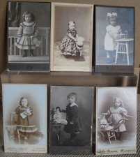Antigo, seis fotos genuínas de estúdio meninas com bonecas e brinquedos lindo top! comprar usado  Enviando para Brazil