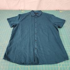 Camisa Marc Anthony luxo slim fit botão para cima XL azul-petróleo escuro manga curta bolso comprar usado  Enviando para Brazil