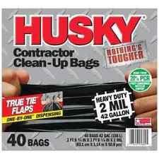 Husky Heavy Duty Contractor Black Bags, 42 Galões, 40 Bolsas, 2 Mil (20% PCR), FS comprar usado  Enviando para Brazil
