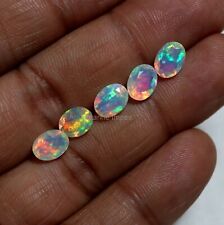 6x8 MM Oval Cut Natural AAAA Red Green Blue Flashy Fire Ethiopian Opal Wholesale for sale  Shipping to South Africa