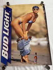 Póster Bud Light 1998 20x28"" Playa Girl Bikini Pin Up Cerveza Vintage Hombre Cueva Bar segunda mano  Embacar hacia Argentina